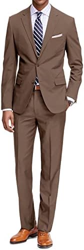 Braveman Men's Two Piece Classic Regular Fit Suits Jacket and Pant 2 Piece Set