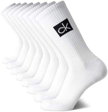 Calvin Klein Men’s Athletic Socks – Lightweight Cotton Blend Crew Socks (8 Pack)