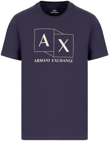 A｜X ARMANI EXCHANGE Men's Slim Fit Mercerized Cotton Jersey Ax Box Logo Tee