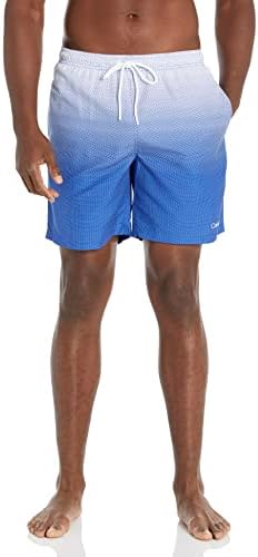 Calvin Klein Men's Standard Uv Protected Two Tone Logo Swim Trunk
