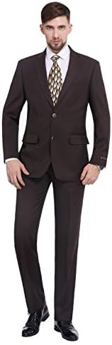 P&L Men's Suits Classic Fit 2 Piece - 2 Button Jacket Formal Dress Blazer & Pleated Pants Set