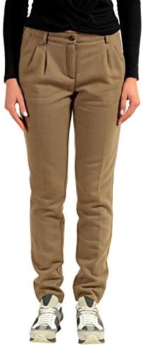 Moncler Women's Brown Skinny Pleated Casual Pants US 6 IT 42