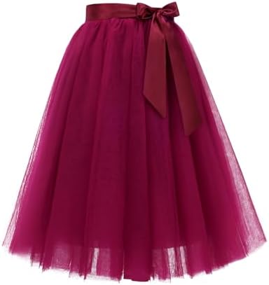Bridesmay Women's Tulle Skirt Knee Length 6-Layered Wedding Party Homecoming Prom Dress