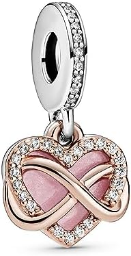 Pandora Sparkling Infinity Heart Dangle Charm Bracelet Charm Moments Bracelets - Stunning Women's Jewelry - Made Rose, Sterling Silver, Cubic Zirconia & Enamel