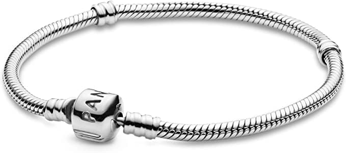 Iconic Moments Snake Chain PANDORA Jewelry Charm Sterling Silver Bracelet for Women 19 Cm
