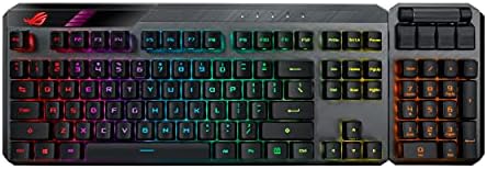 ASUS ROG Claymore II 100% / 80% TKL Wireless RGB Modular Gaming Keyboard, ROG RX Red Switches, PBT Doubleshot Keycaps, Detachable Numpad, Wrist Rest, Media Controls, USB Passthrough - Black PBT