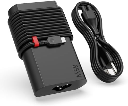 65W USB-C AC Adapter for Lenovo Thinkpad E16 E15 T14s T15 T16 P14s P16 Gen 1 2 3 4 Thinkpad X1 Carbon/Yoga Gen 11 10 9 8 6 Yoga 7 9 7i 9i 14 16 2-in-1 IdeaPad Flex 5 Travel Laptop Charger Power Cord
