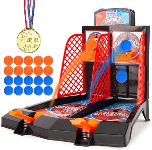 AMOR PRESENT 28PCS Tabletop Basketball Game Set, Desktop Mini Basketball Game Office Basketball Shooting Game Toys Sports Gifts for Kids Boys Girls Adults