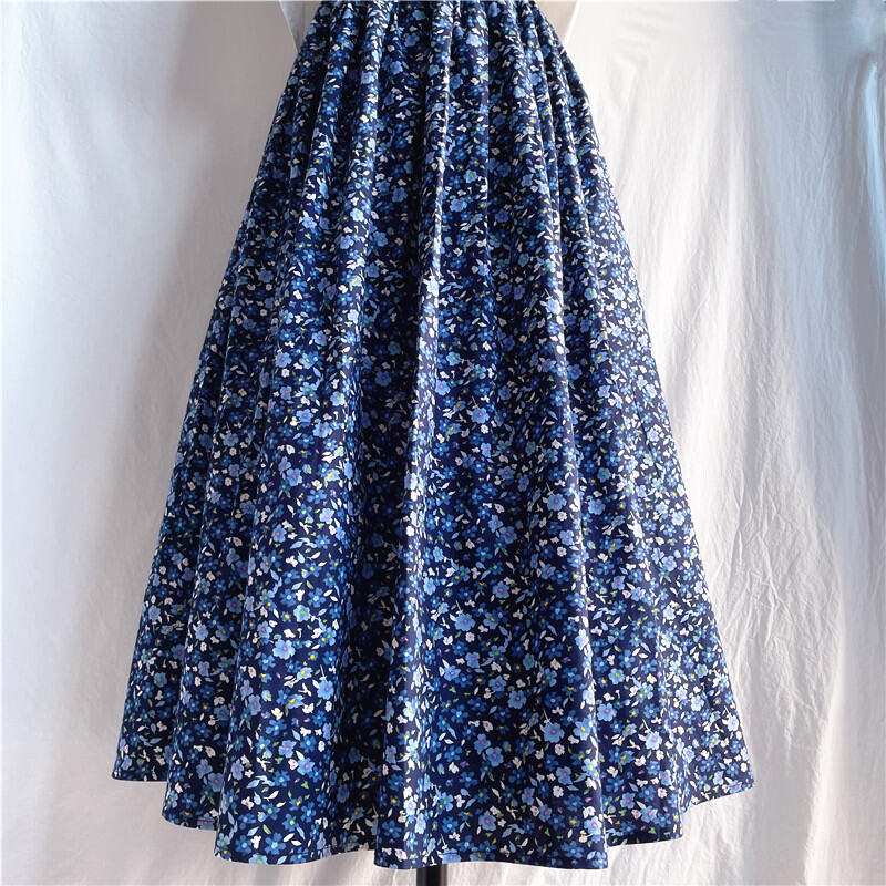 2023 Floral Skirt Spring and Summer Comely Artsy Cotton and Linen Skirt Mid Length Long Length Skirt Printed Dress A- line Skirt Skirt