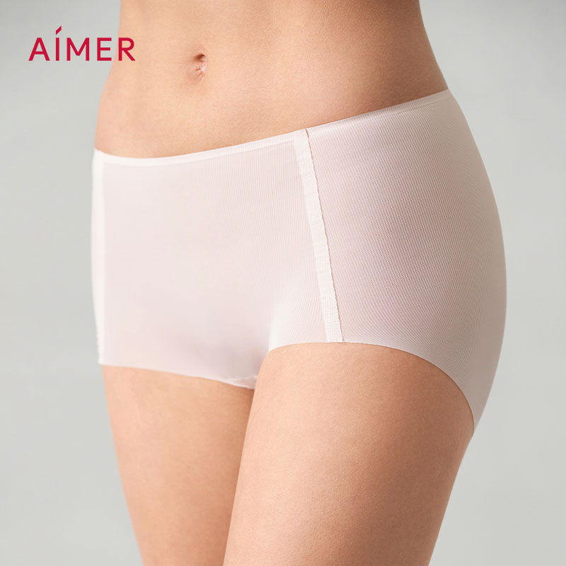 Aimer Cool Feeling Panty Seamless Mid-Rise Boyshort Antibacterial Cotton Crotch Underwear AM239451
