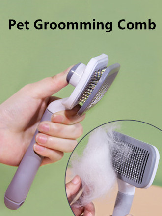 [SG Stock]Pet Hair Grooming Comb Massager Fur Brush Comb For Cat & Dog Stainless Pin