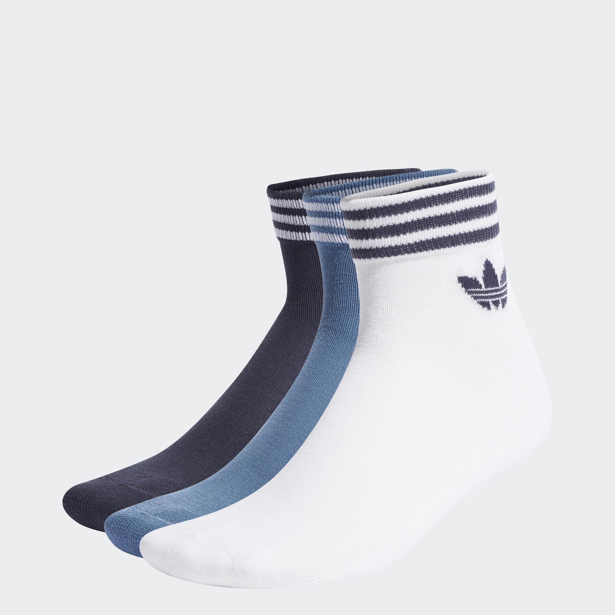 adidas Lifestyle Island Club Trefoil Ankle Socks 3 Pairs Unisex White HL1704
