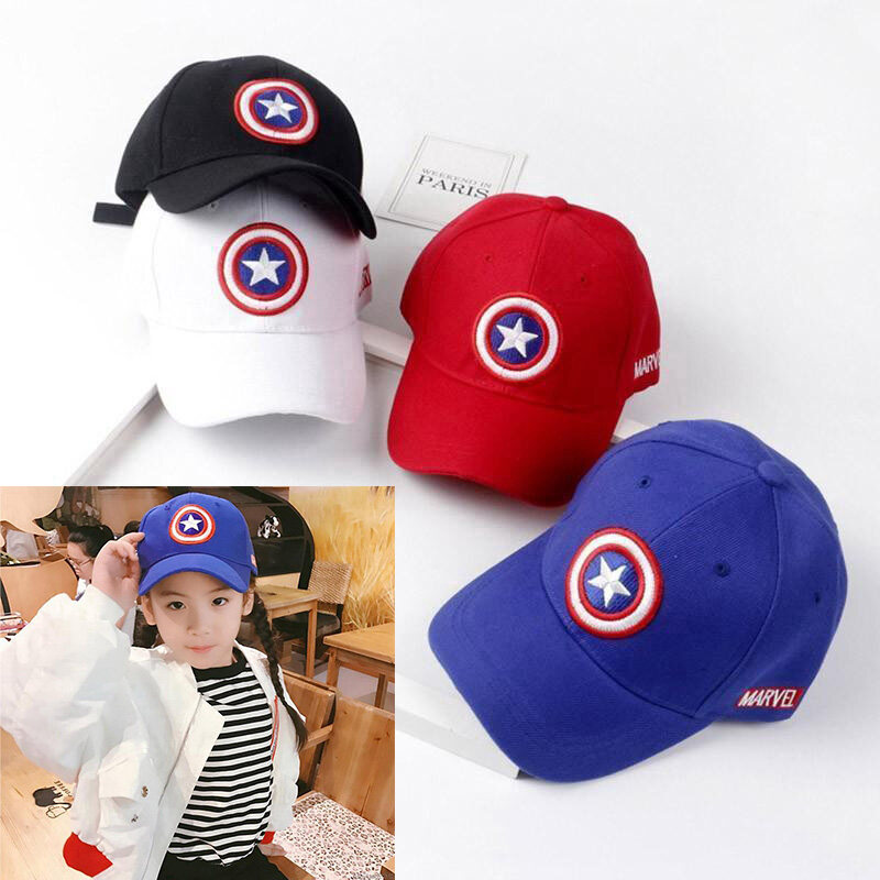 Children's Embroidered Captain Baseball Cap Boys Girls Hip Hop Sun Hat For Kids 2-8 Years