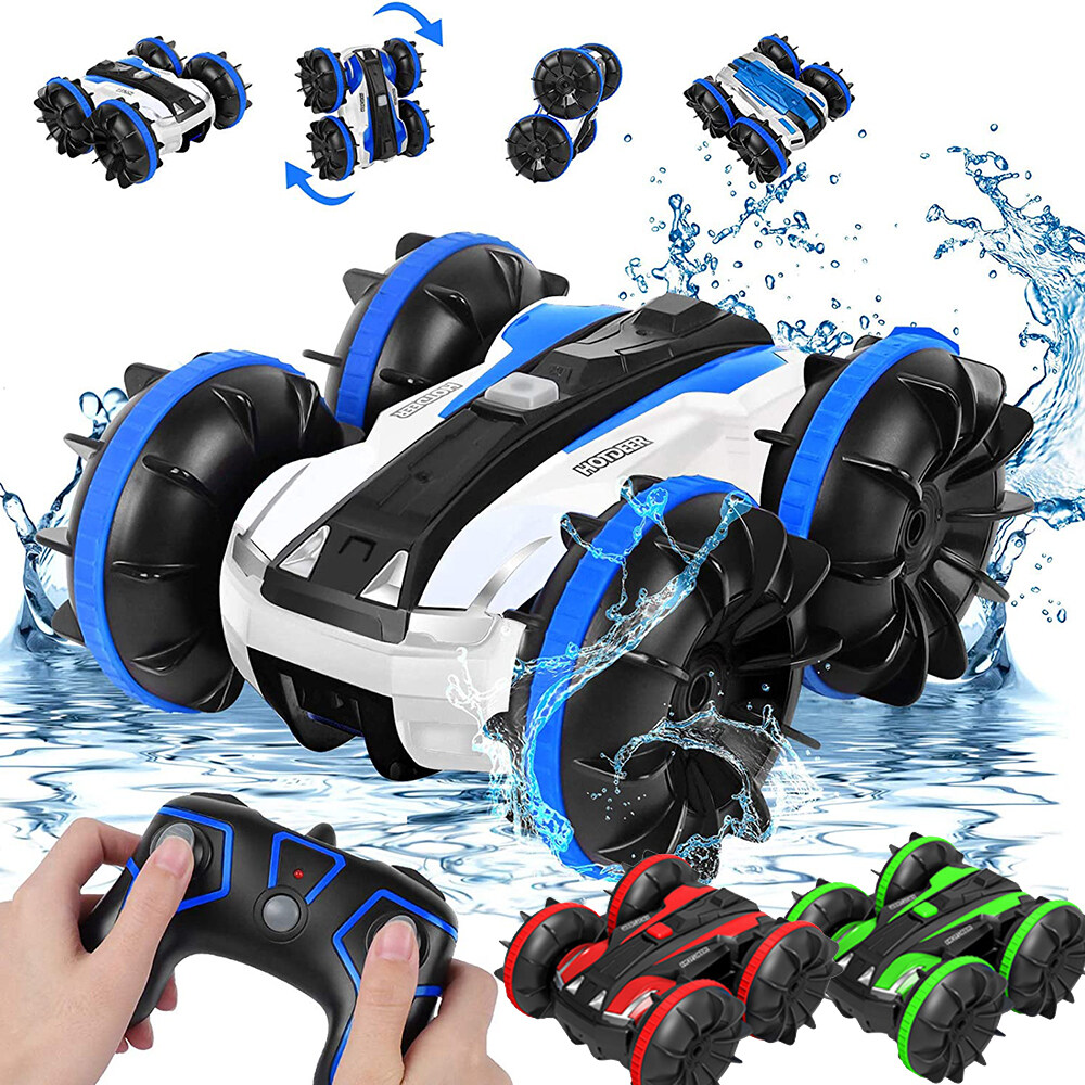 Toy Cars Remote Control Car RC Car 4x4 Off Road Waterproof Amphibious Stunt Car Boat 4WD 2.4Ghz 360° Rotating Christmas Birthday Gifts Boys Toys