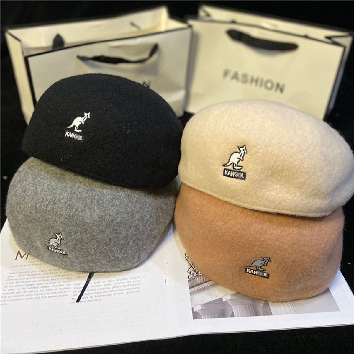 Kangaroo Beret Winter Warm Wool Hats High-Quality kangol Hat Festival Gift For Men And Women