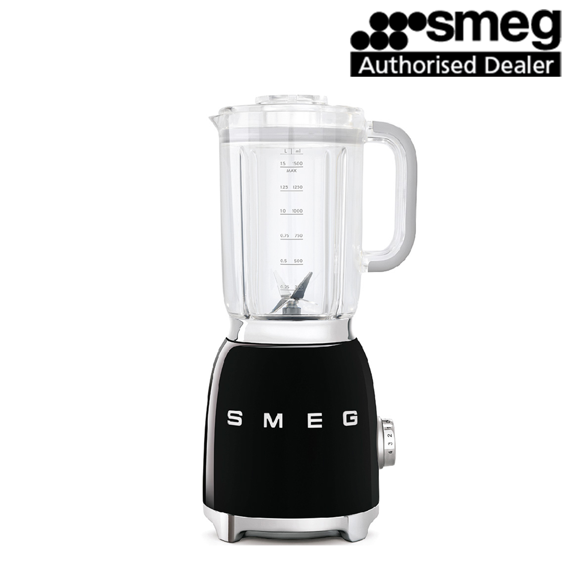Smeg 800W 50’s Retro Style Aesthetic Food Blender BLF01 (Black)