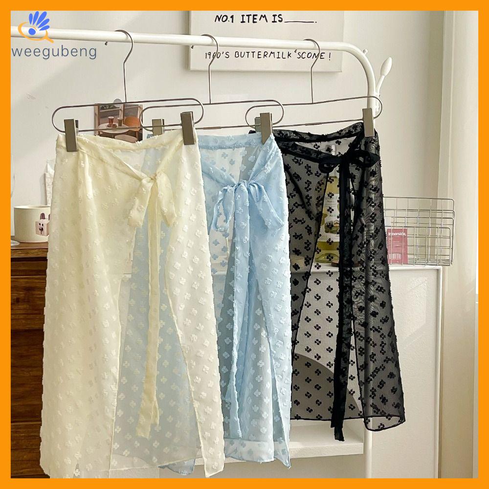 WEEGUBENG Lace Layered Lace Layered Gauze Skirt Lace Splicing One-piece Type Gauze Skirt Y2k Mesh Skirts Lace Folding Wearing Half skirt Women