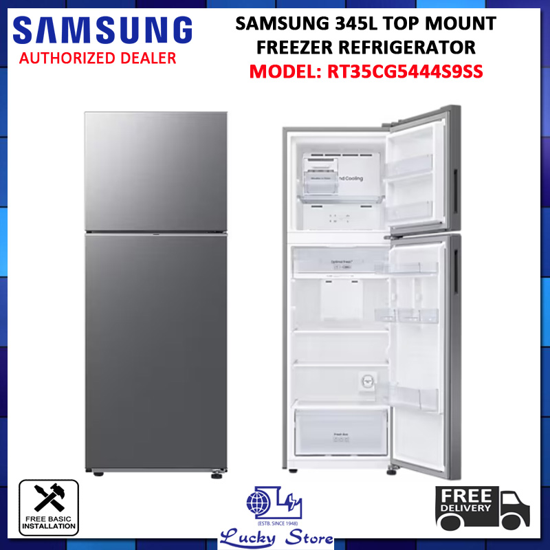 (BULKY) SAMSUNG RT35CG5444S9SS 345L TOP MOUNT FREEZER REFRIGERATOR, 3 TICKS, SPACEMAX™, OPTIMAL FRESH, SMART CONTROL,FREE DELIVERY