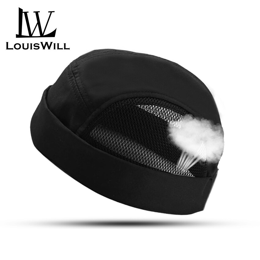 LouisWill Hats Men's Summer Mesh Cap Brimless Docker Cap Unisex Skull Caps Hip Hop Cap Splicing Breathable Melon Caps Quick Dry Lightweight Beanie Street Landlord Cap Yuppie Personalized Street Hats